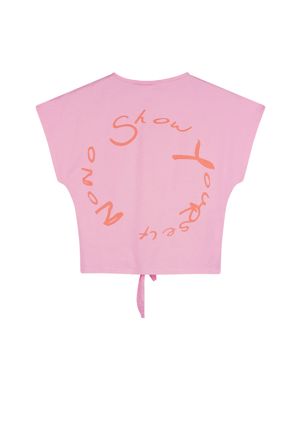 NoNo Kate Keep Smiling Tshirt with knot at front