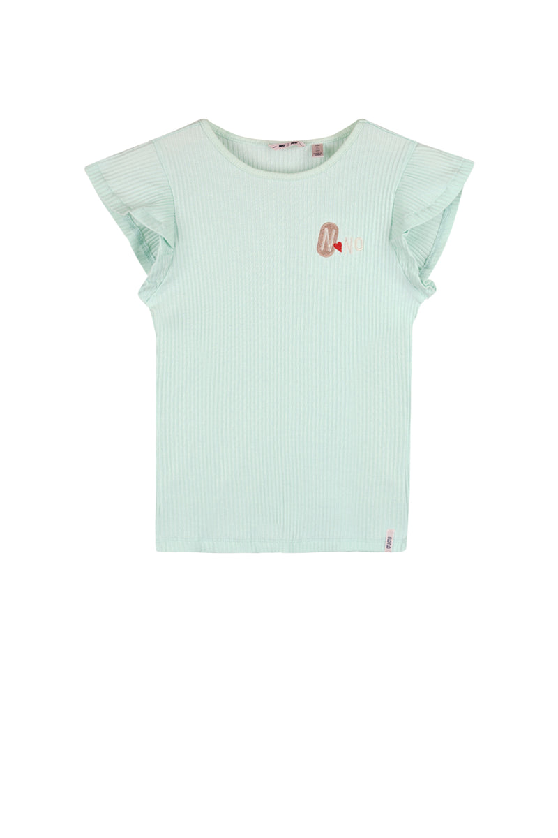 NoNo Kesta Rib Top with fancy sleeves