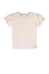 NoNo Kaby Structured top with embroidered sleeves