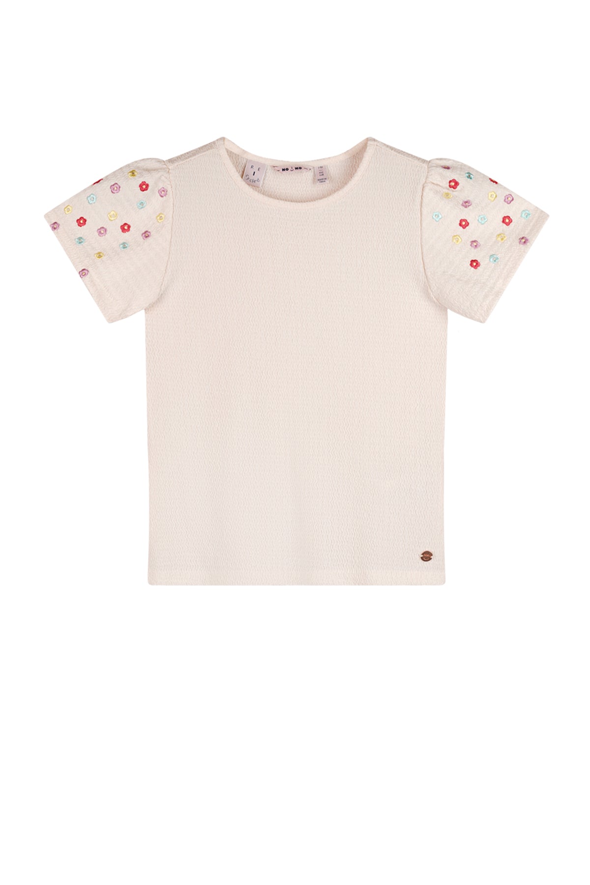 NoNo Kaby Structured top with embroidered sleeves