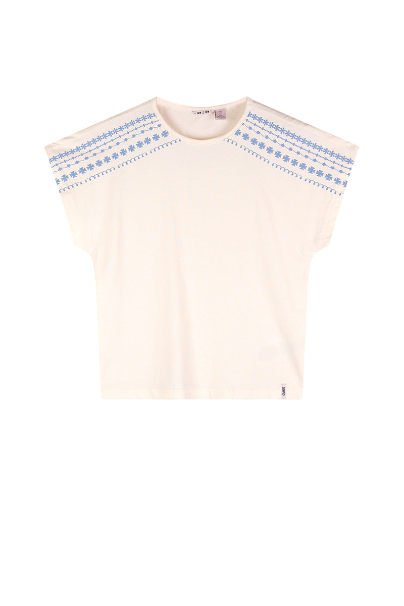 NoNo Katy Top with print at shoulder