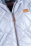 Meisjes Button Hooded Short Winter Jacket van NoNo in de kleur Vintage Denim in maat 134-140.