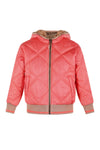 Meisjes Bomby Reversible Hooded Bomber Jacket van NoNo in de kleur Blushy Cheeks in maat 104.