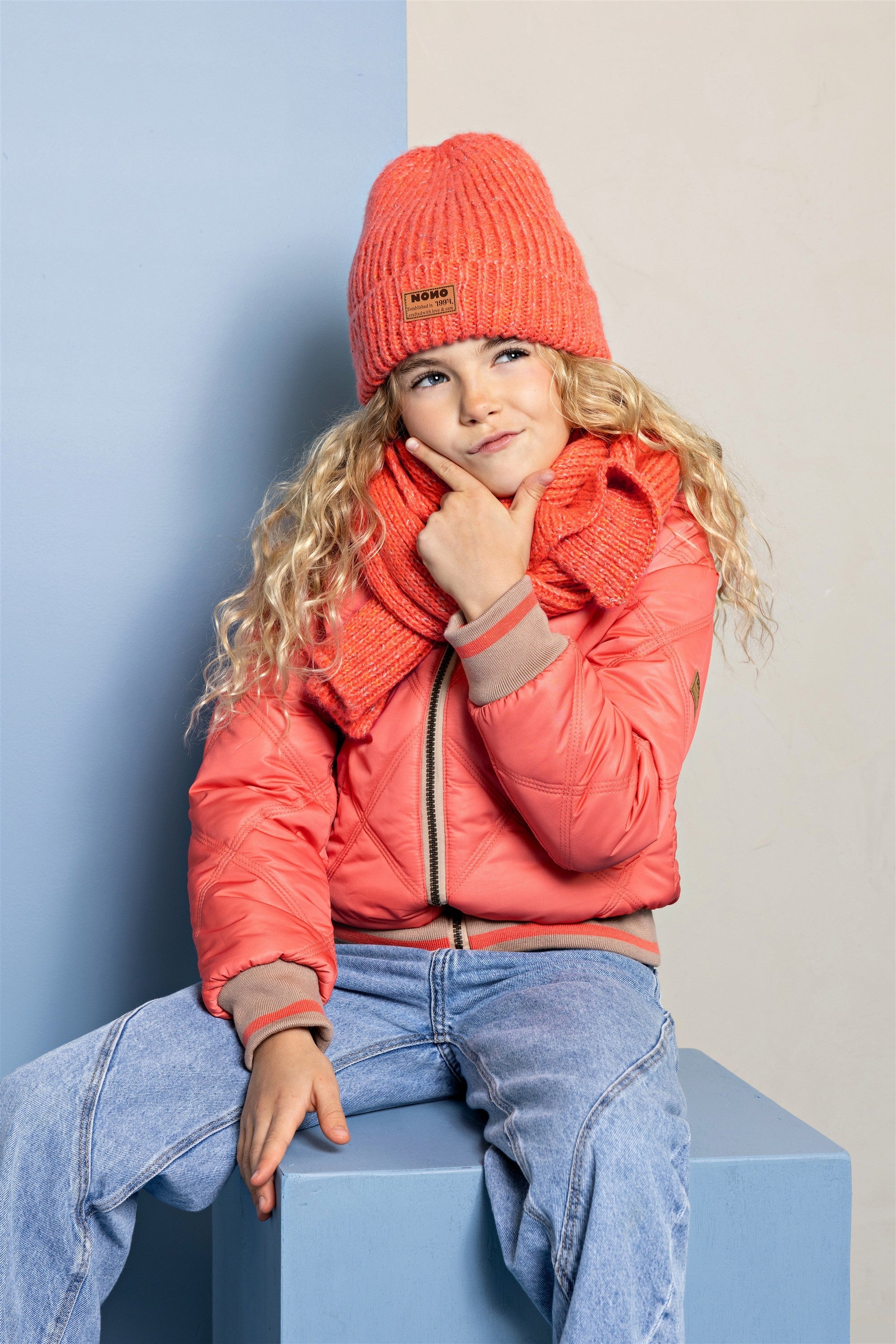 Meisjes Bomby Reversible Hooded Bomber Jacket van NoNo in de kleur Blushy Cheeks in maat 104.