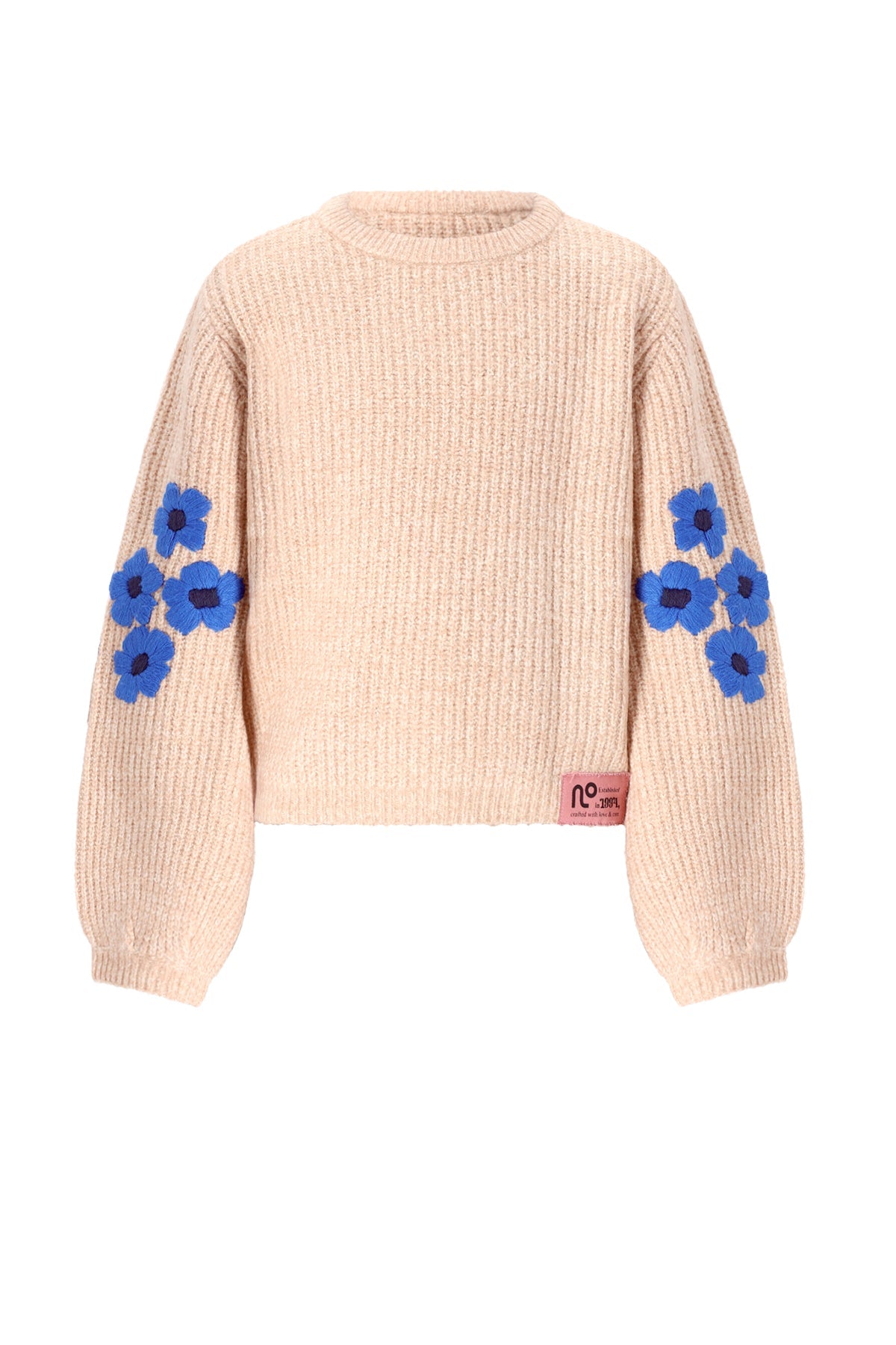 NoNo Kem Melange Knitted Sweater with Flower embro