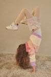 Meisjes Kendra Fluffy Striped Sweater van NoNo in de kleur Lupine Lilac in maat 110-116.