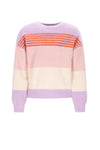 Meisjes Kendra Fluffy Striped Sweater van NoNo in de kleur Lupine Lilac in maat 110-116.