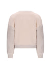 Meisjes Konono Sweater with velvet contrast sleeves van NoNo in de kleur Pearled Ivory in maat 134-140.