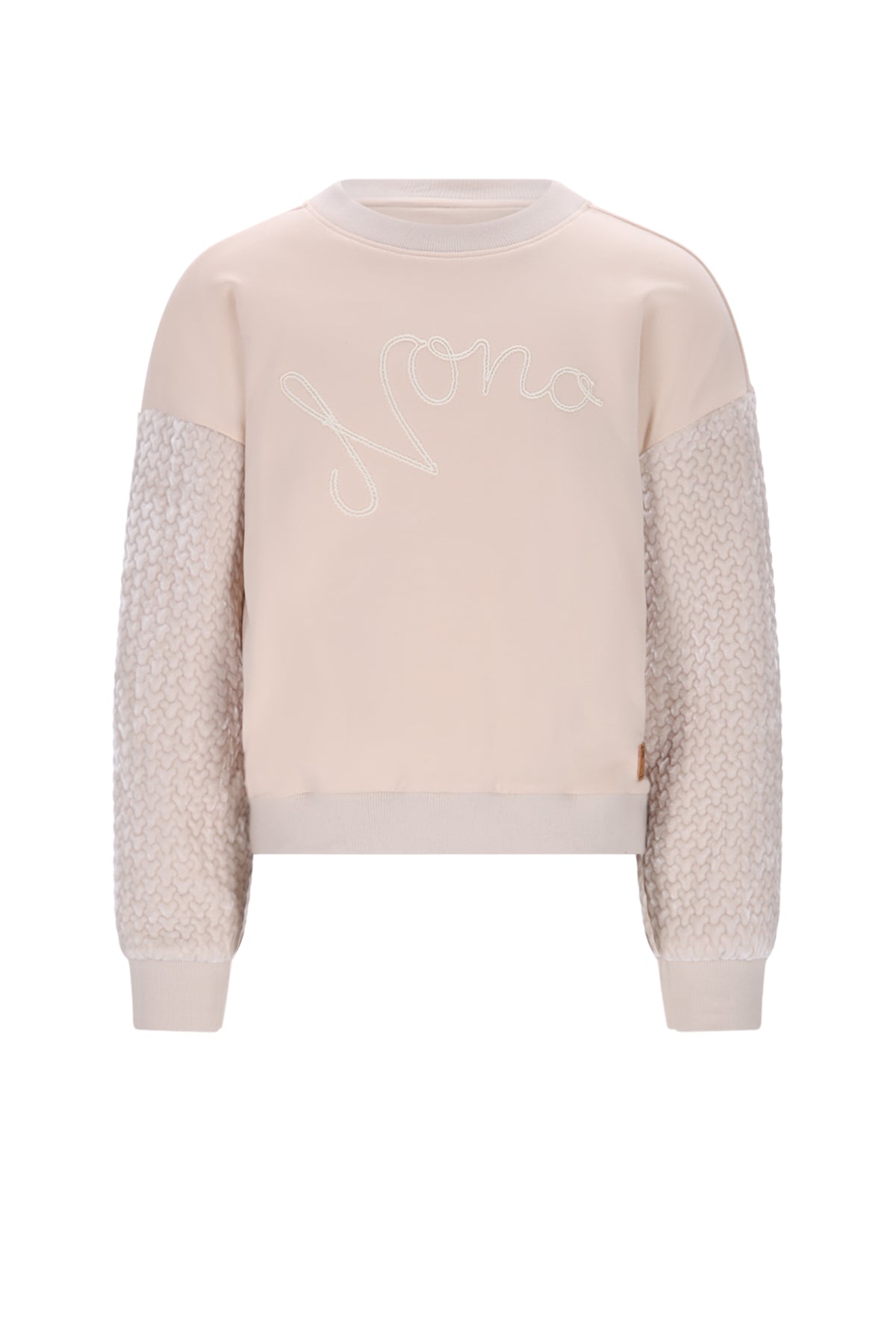 NoNo Konono Sweater with velvet contrast sleeves