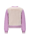 Meisjes Doris Stepped Jacket with Fur van NoNo in de kleur Lupine Lilac in maat 134-140.