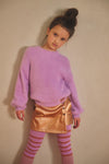 Meisjes Kate Soft Fluffy Knitted Sweater van NoNo in de kleur Lupine Lilac in maat 134-140.