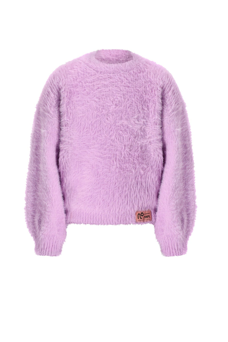 Meisjes Kate Soft Fluffy Knitted Sweater van NoNo in de kleur Lupine Lilac in maat 134-140.