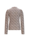 Meisjes Koss AOP Rib Jersey Tshirt van NoNo in de kleur Pearled Ivory in maat 134-140.