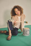 Meisjes Koss Ecovero Rib Jersey Essential Tshirt van NoNo in de kleur Pearled Ivory in maat 134-140.