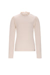 Meisjes Koss Ecovero Rib Jersey Essential Tshirt van NoNo in de kleur Pearled Ivory in maat 134-140.
