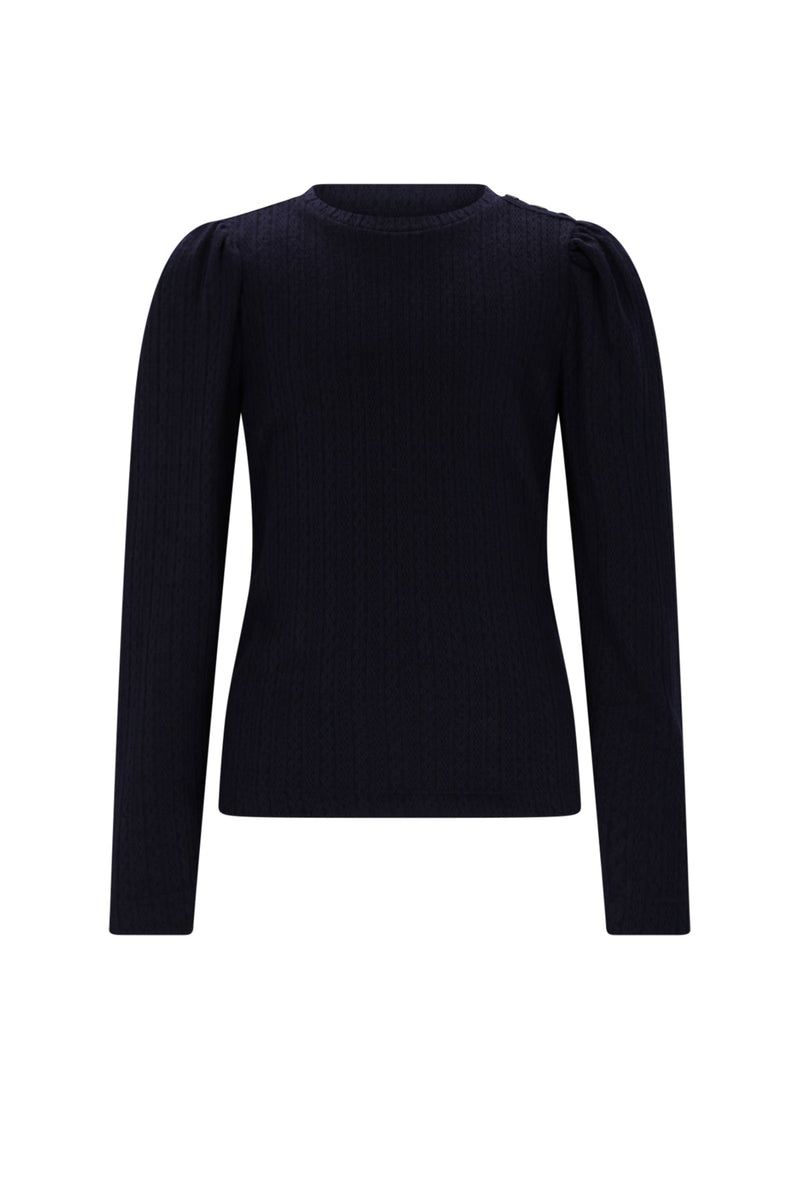 Meisjes Kiva Fancy Knit Jersey van NoNo in de kleur Navy Blazer in maat 134-140.