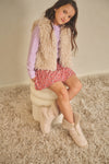 Meisjes Kiva Fancy Knit Jersey van NoNo in de kleur Lupine Lilac in maat 134-140.