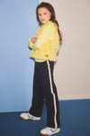 Meisjes Sayla Interlock Wide Leg Pants van NoNo in de kleur Navy Blazer in maat 134-140.