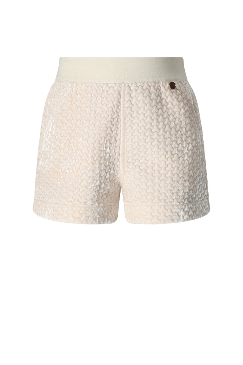 Meisjes Shorty Stepped Velvet Short van NoNo in de kleur Pearled Ivory in maat 134-140.