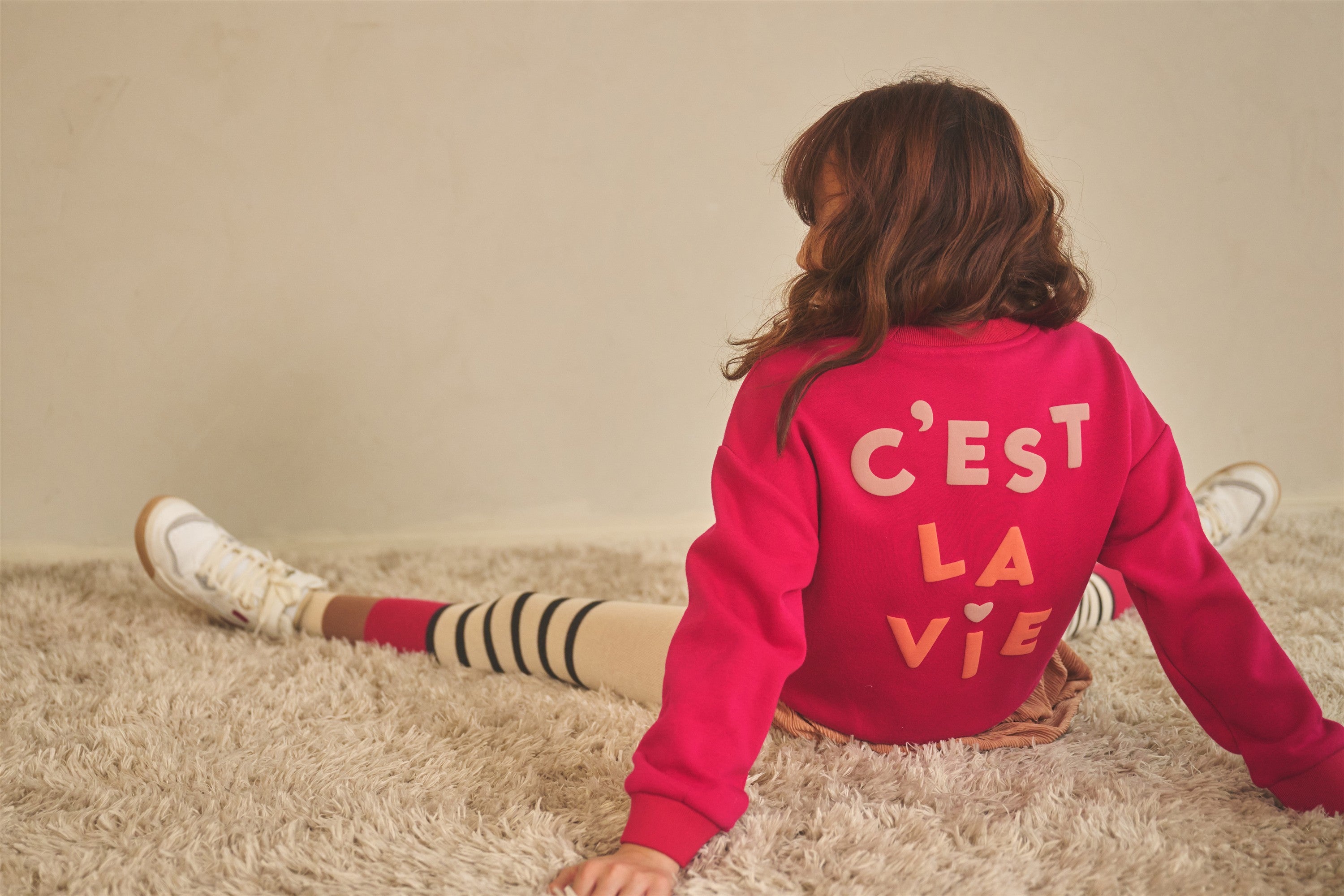 NoNo Konono Furry Sweat with C'est La Vie artwork