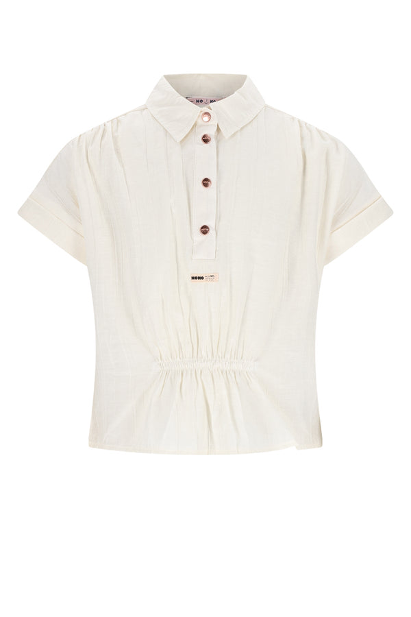 Meisjes Tammy Oversized Blouse S/SL van NoNo in de kleur Pearled Ivory in maat 134-140.