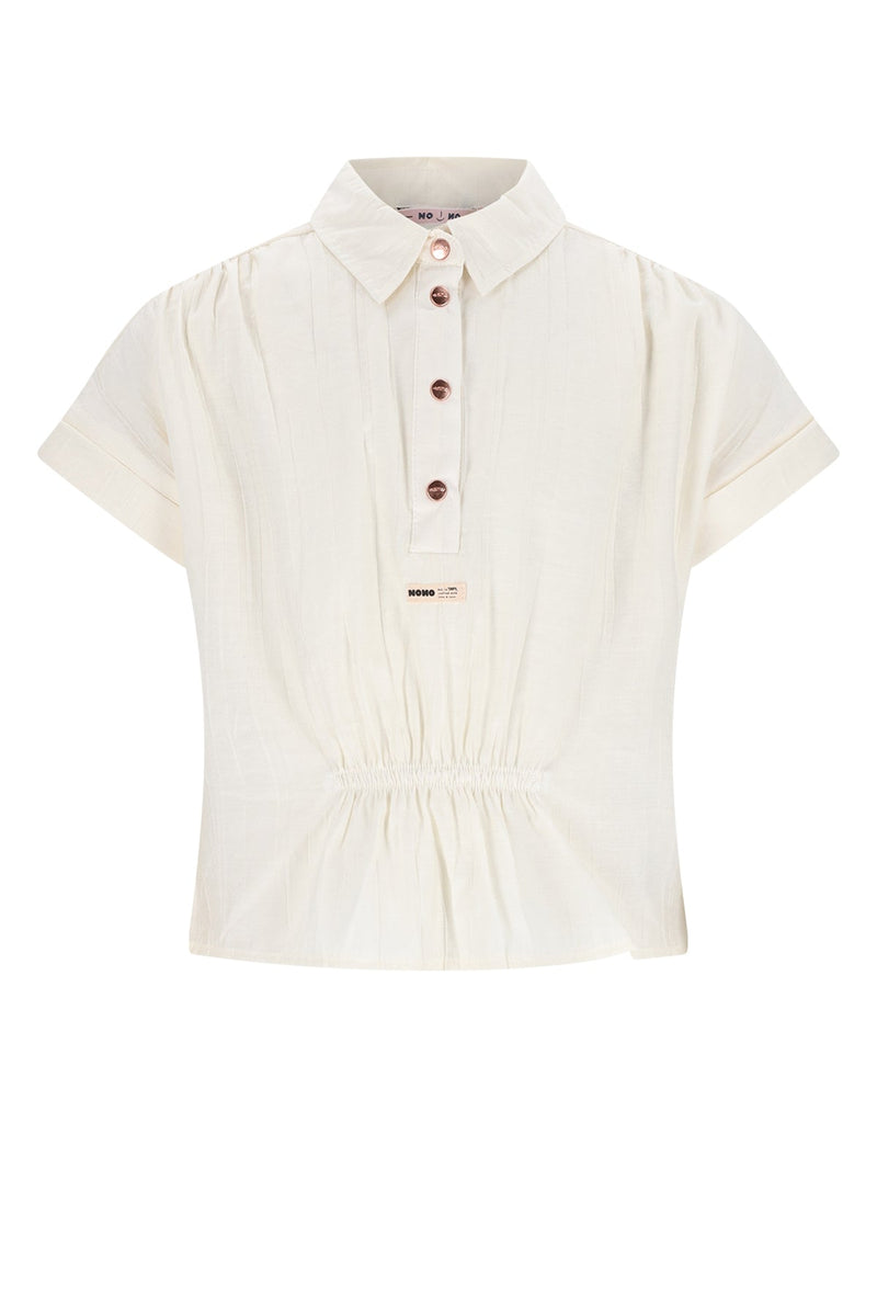 Meisjes Tammy Oversized Blouse S/SL van NoNo in de kleur Pearled Ivory in maat 134-140.