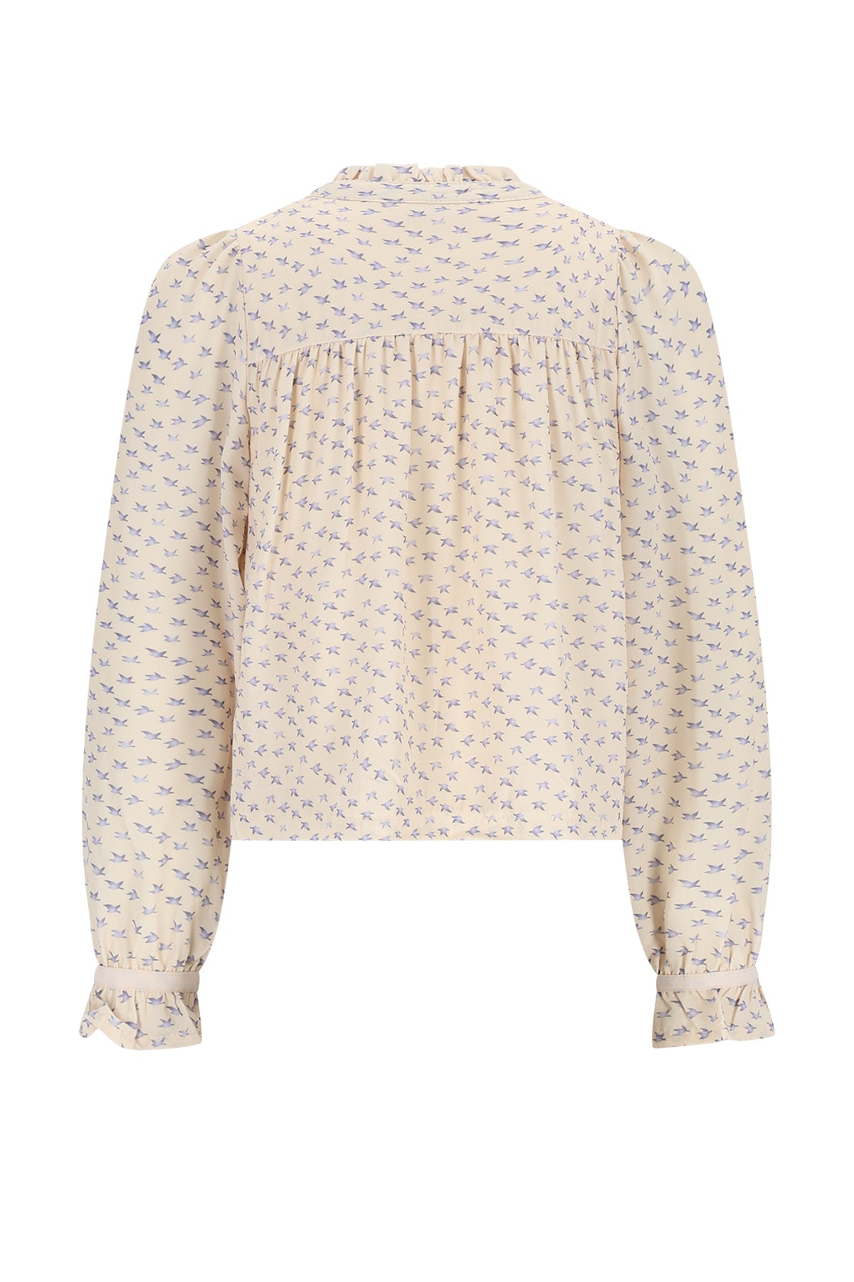 Meisjes Tekla AOP Bird Blouse van NoNo in de kleur Pearled Ivory in maat 134-140.