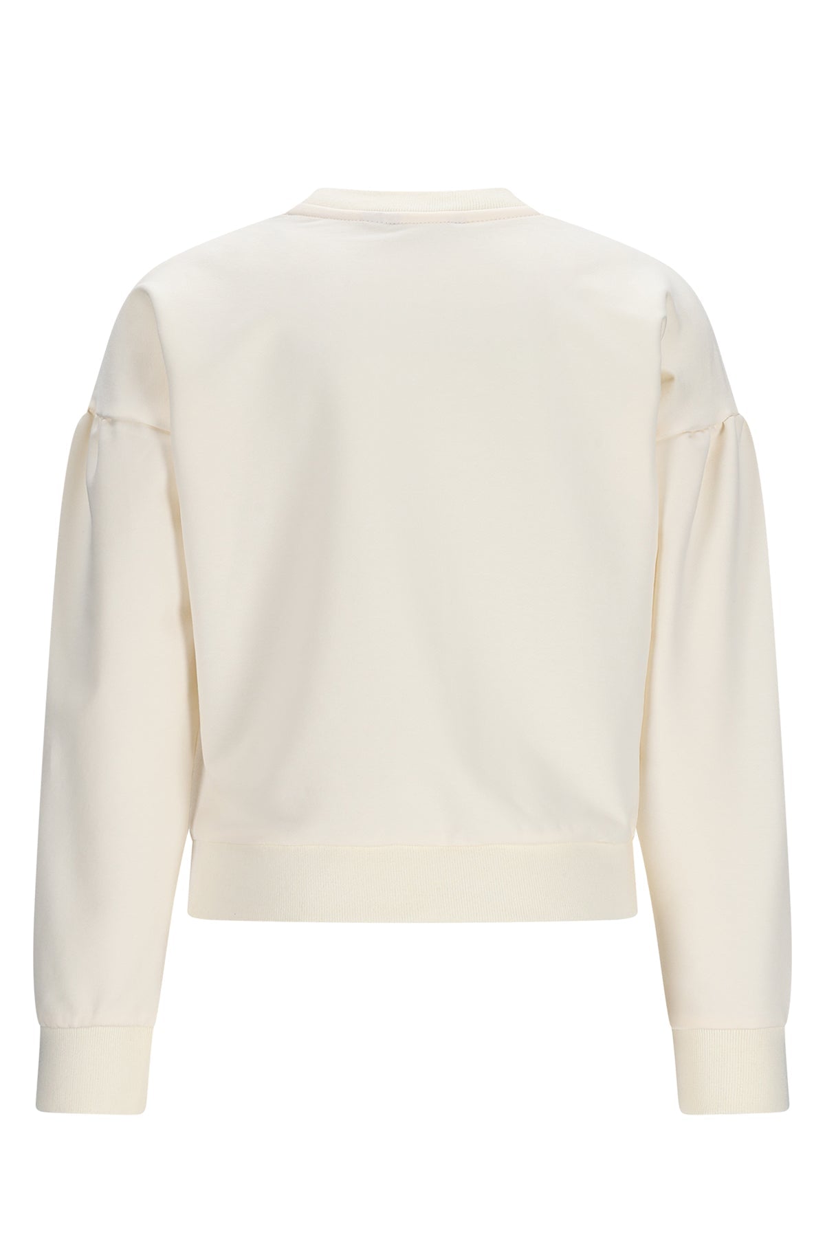 Meisjes Kamis Sweater with embroidery at chest van NoNo in de kleur Pearled Ivory in maat 134-140.