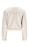 Meisjes Door Foil Coated Fake Suede Jacket van NoNo in de kleur Pearled Ivory in maat 134-140.
