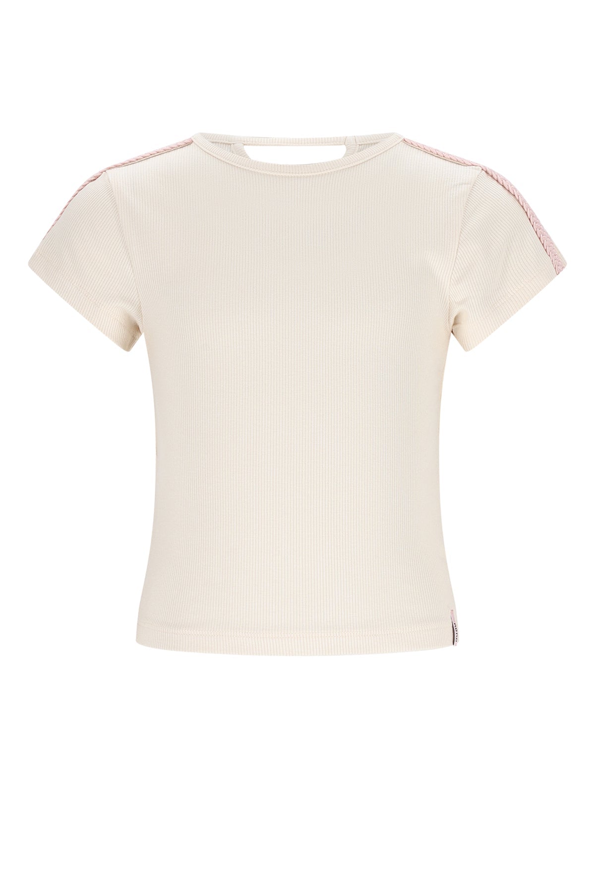 Meisjes Kris Rib Jersey S/SL Tshirt van NoNo in de kleur Pearled Ivory in maat 134-140.