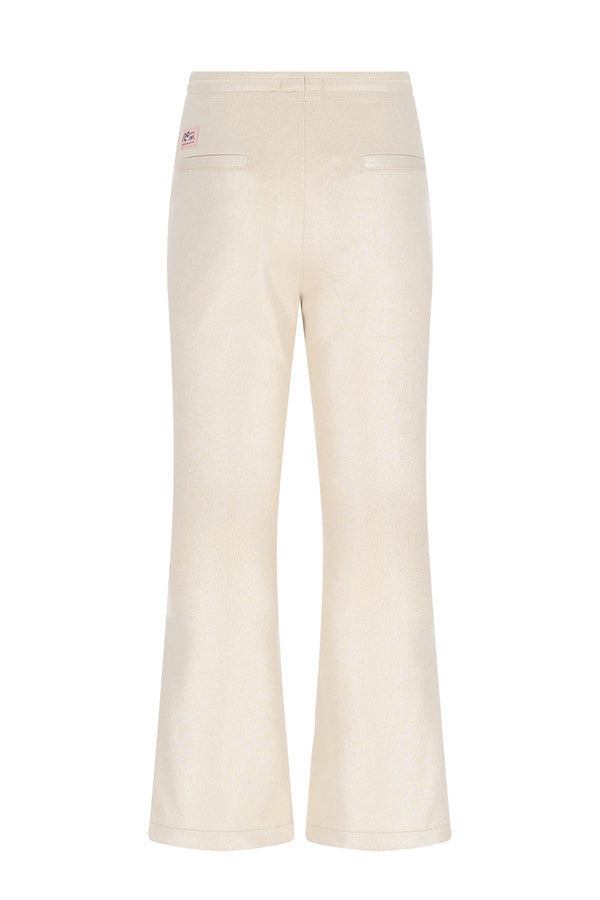 NoNo Soy Flared Foil Coated Fake Suede Pants