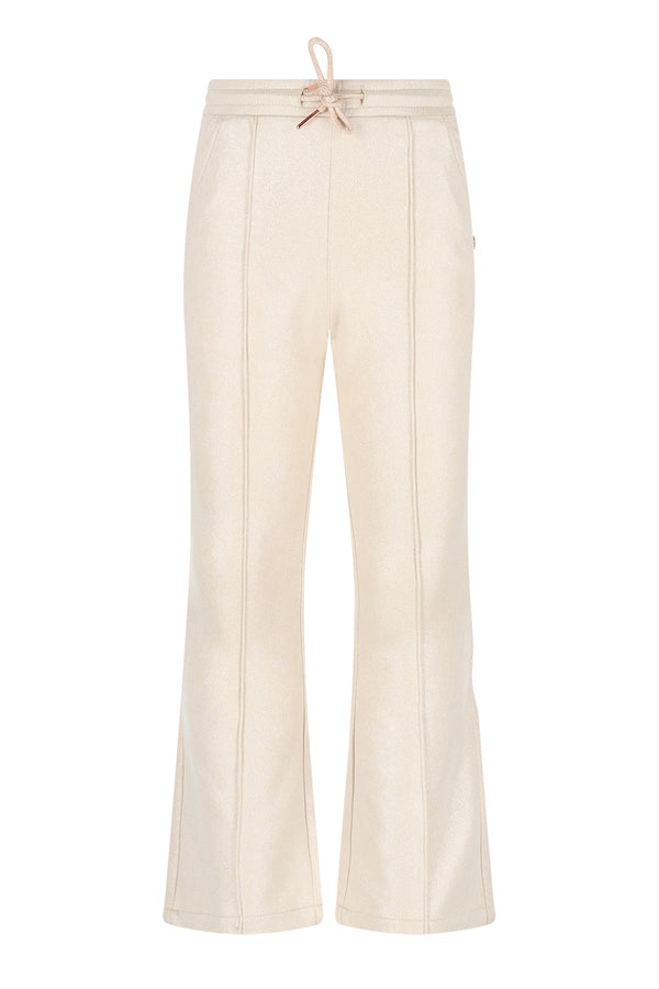 Meisjes Soy Flared Foil Coated Fake Suede Pants van NoNo in de kleur Pearled Ivory in maat 134-140.
