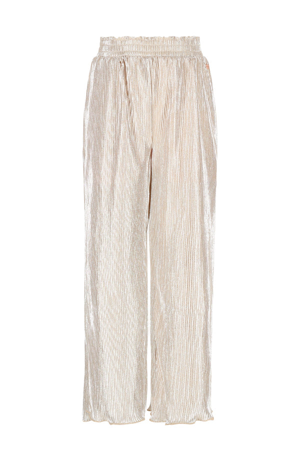 Meisjes Sun Metallic Plissee Palazzo van NoNo in de kleur Pearled Ivory in maat 134-140.
