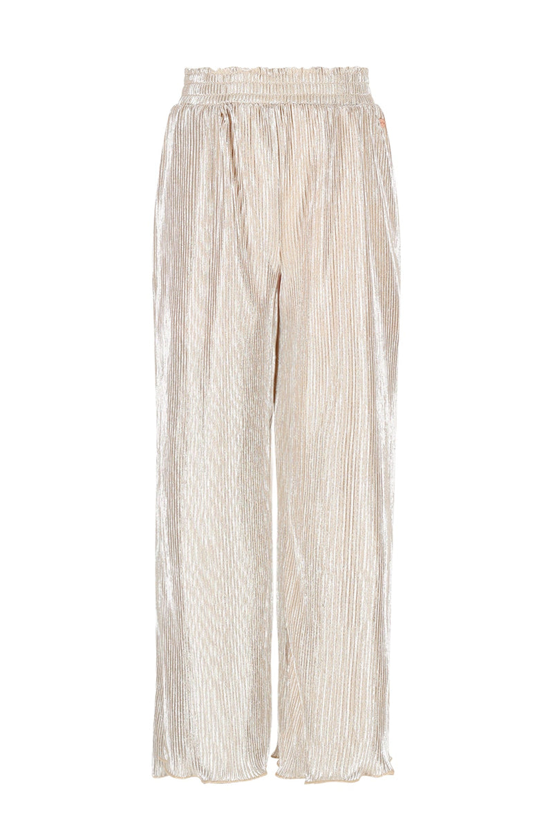 Meisjes Sun Metallic Plissee Palazzo van NoNo in de kleur Pearled Ivory in maat 134-140.