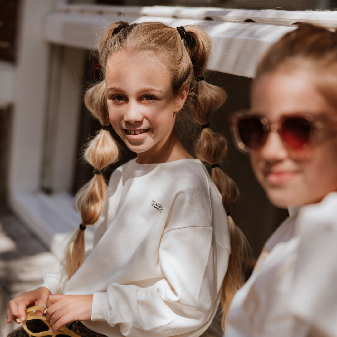 Meisjes Sweater, loose fit van No Way Monday in de kleur Off white in maat 164.