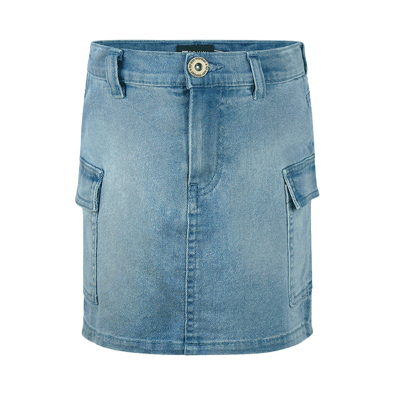 Meisjes Jeans skirt van No Way Monday in de kleur Blue jeans in maat 164.
