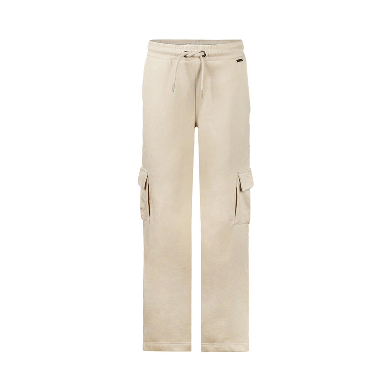 Meisjes Jogging trousers, wide leg, cargo van No Way Monday in de kleur Beige in maat 164.
