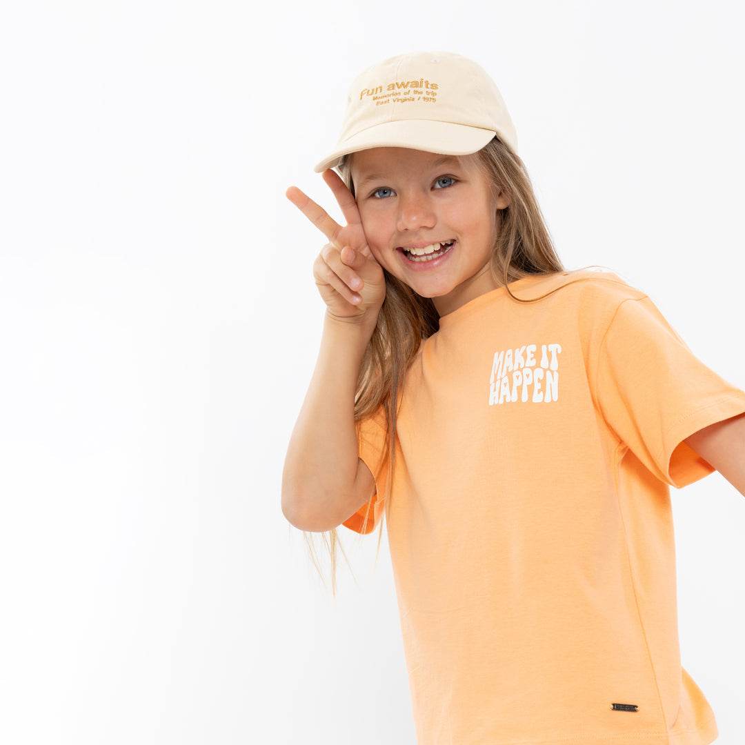 Meisjes T-shirt, loose fit van No Way Monday in de kleur Faded orange in maat 164.