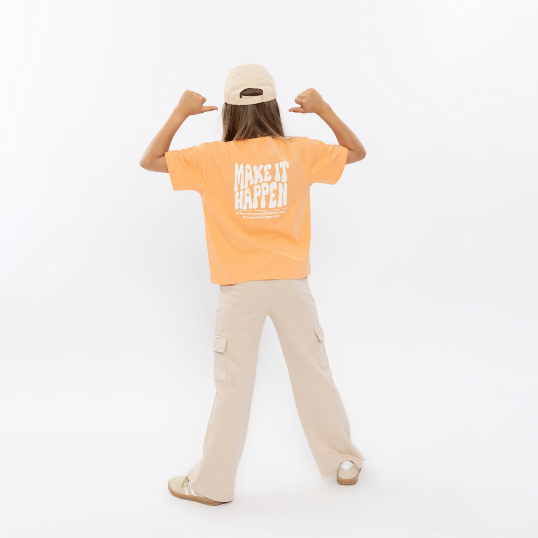 Meisjes T-shirt, loose fit van No Way Monday in de kleur Faded orange in maat 164.