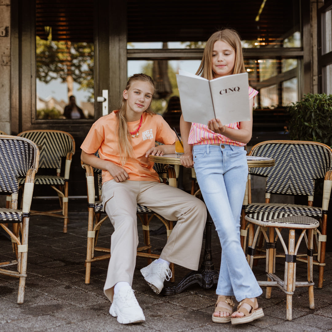 Meisjes T-shirt, loose fit van No Way Monday in de kleur Faded orange in maat 164.