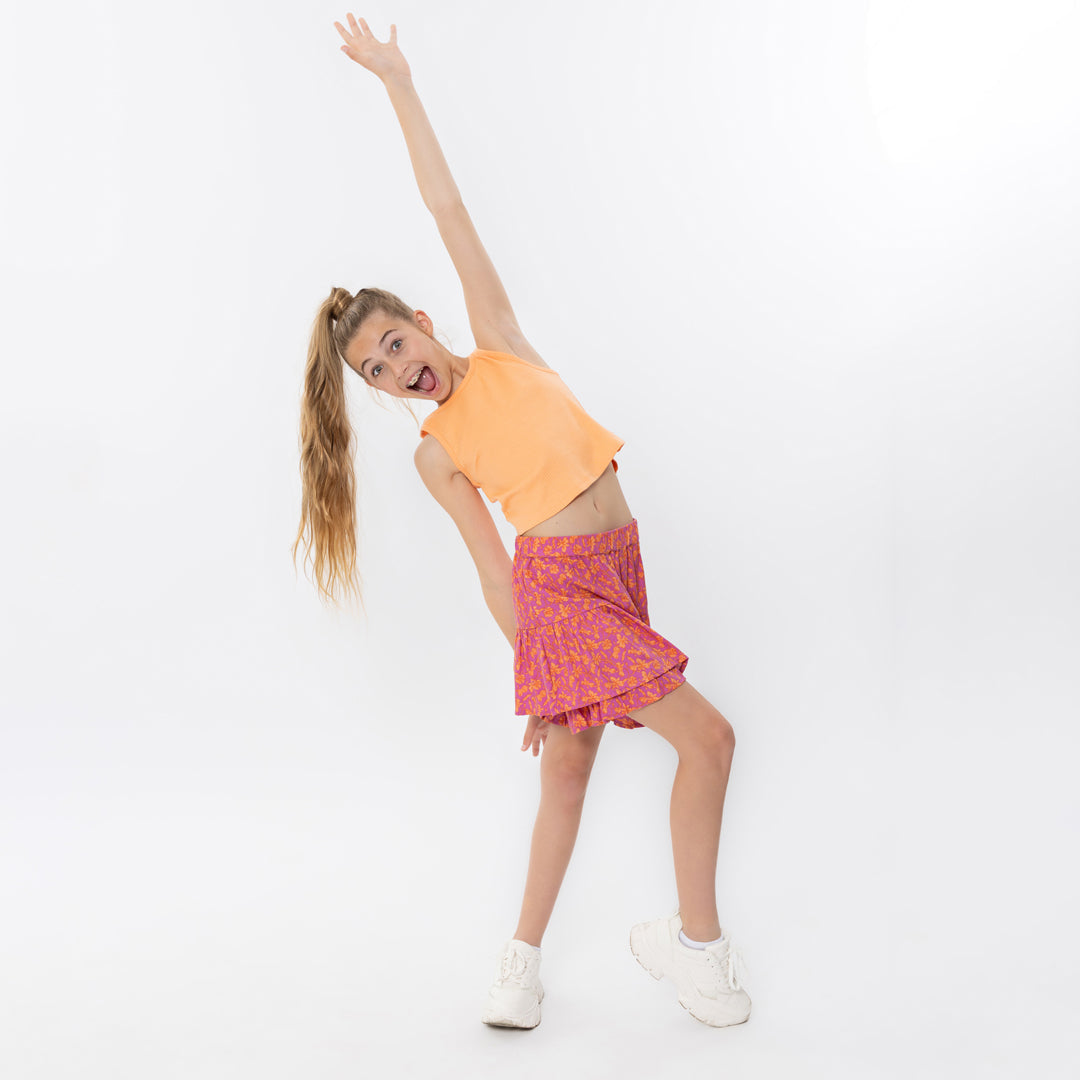 Meisjes Skort van No Way Monday in de kleur Fuchsia in maat 164.