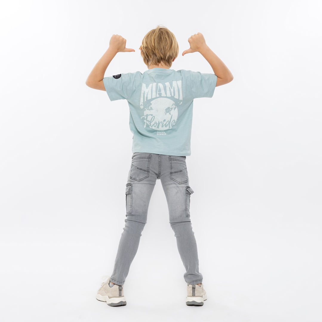 Jongens T-shirt, loose fit van No Way Monday in de kleur Ocean in maat 164.