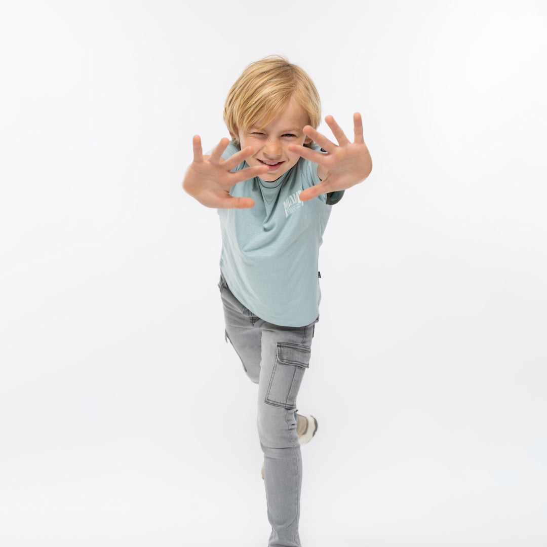 Jongens T-shirt, loose fit van No Way Monday in de kleur Ocean in maat 164.