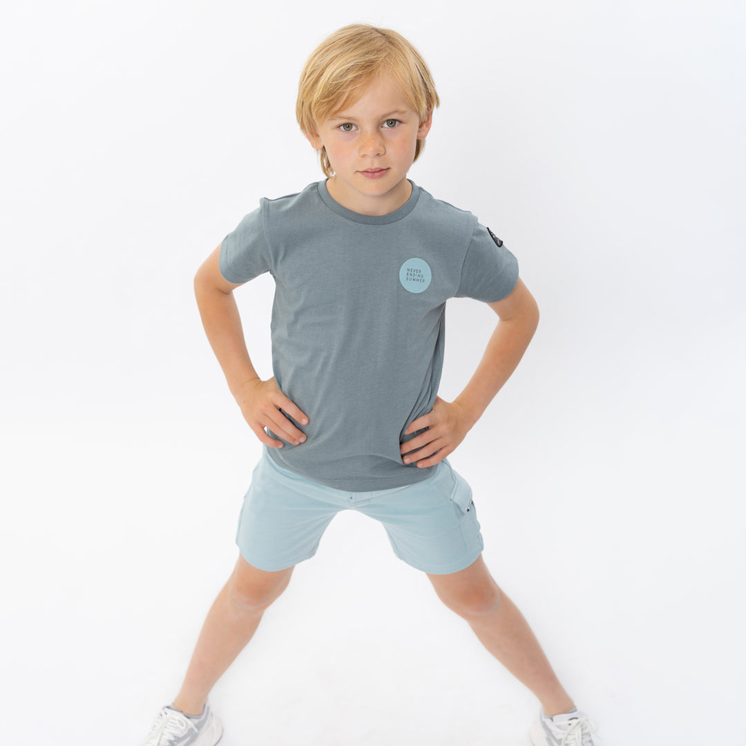 Jongens T-shirt van No Way Monday in de kleur Ocean in maat 164.