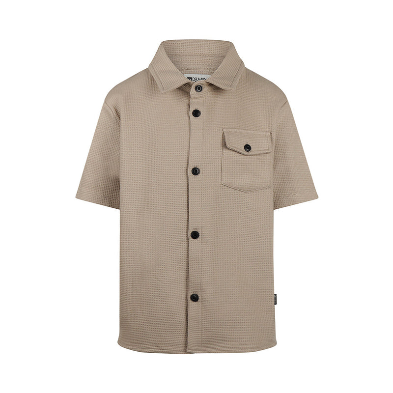 Jongens Shirt ss van No Way Monday in de kleur Dark sand in maat 164.