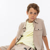 Jongens Shirt ss van No Way Monday in de kleur Dark sand in maat 164.