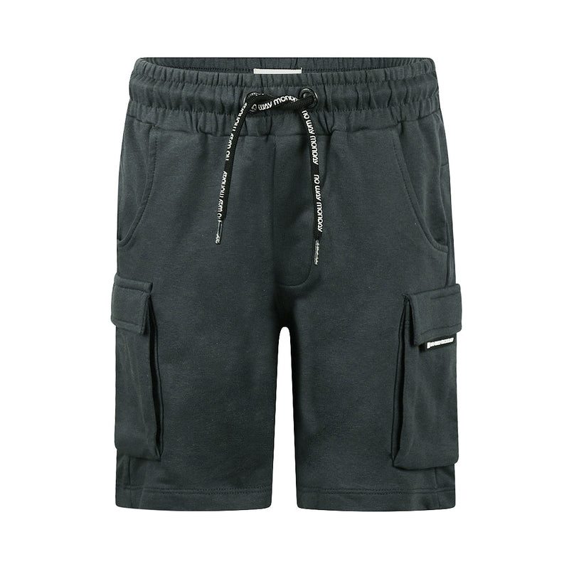 Jongens Jogging shorts, cargo van No Way Monday in de kleur Anthracite in maat 164.
