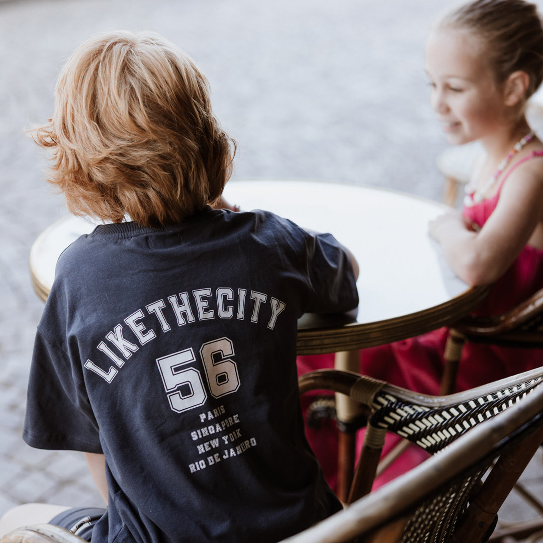 Jongens 2 pc set, loose fit, T-shirt, Jogging shorts van No Way Monday in de kleur Anthracite in maat 164.