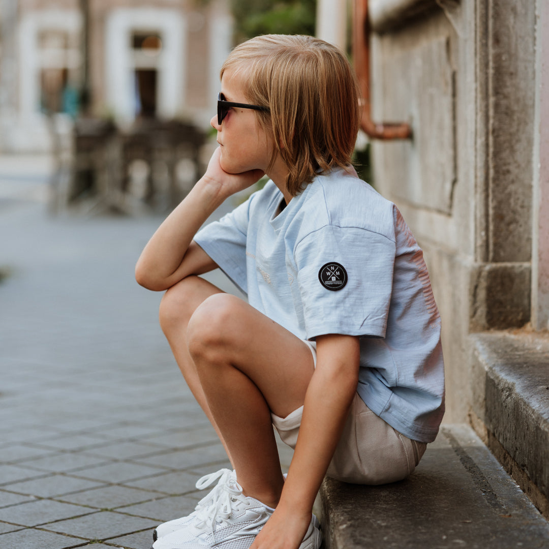 Jongens T-shirt, loose fit van No Way Monday in de kleur Light blue in maat 164.