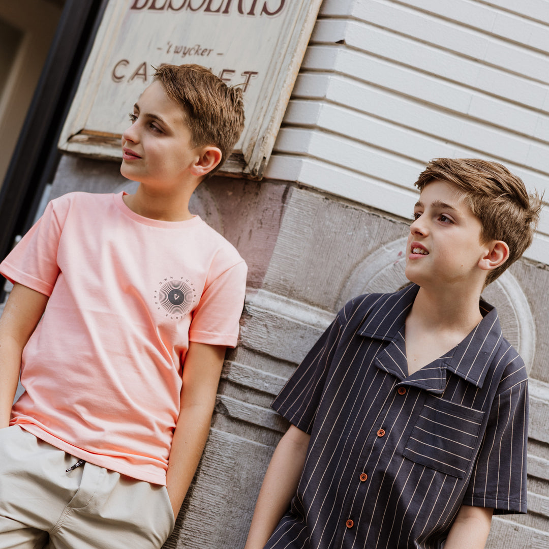 Jongens T-shirt van No Way Monday in de kleur Neon coral in maat 164.